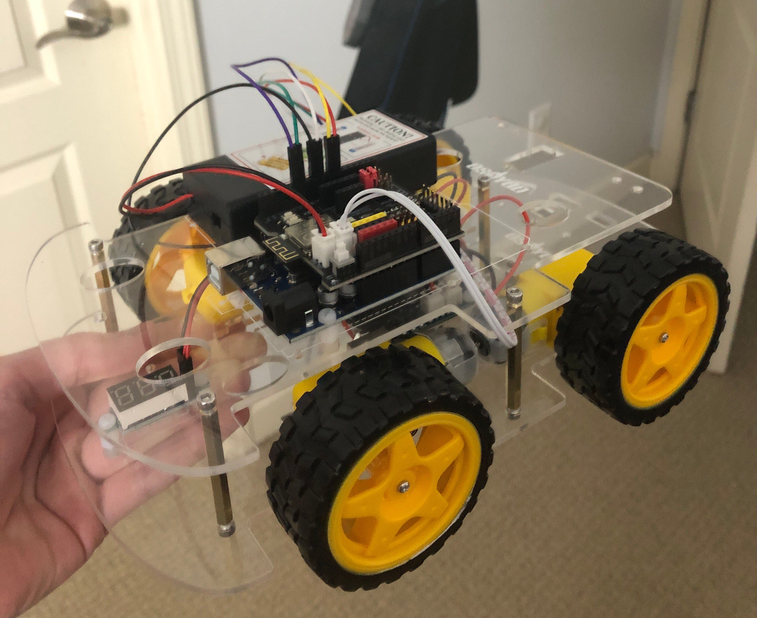 Picture of the robot car after I first put it together